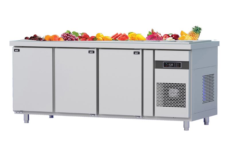 Bàn salad quạt gió 3 cánh inox BSQ.3MI1876