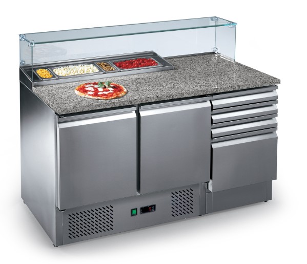 Bàn Pizza tĩnh lạnh có 2 cửa Lotus PKE1400V