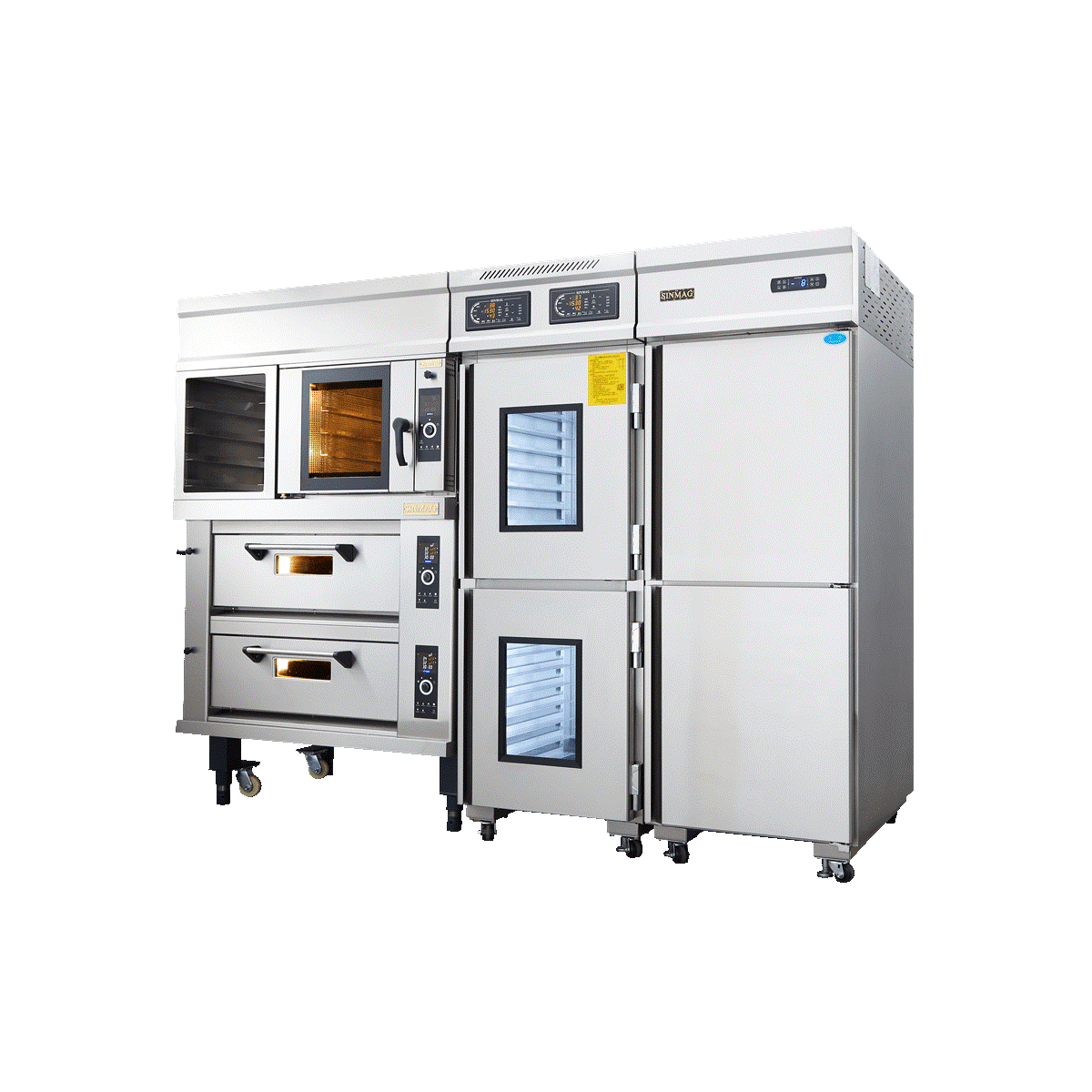 Thiết bị kết hợp làm bánh tươi Sinmag SM2-522H+SM2-704E+Kệ+DC-236S+SD36-C2-T3