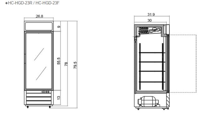 tu mat 1 canh kinh cua keo firscool hc-hgd-23r hinh 1